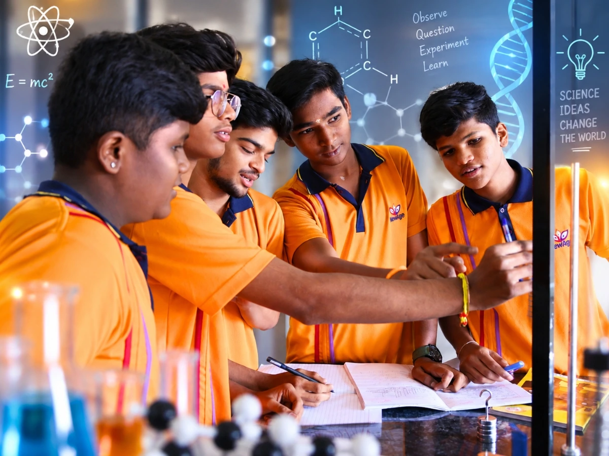 Students at NewAge PU College Yelahanka choosing the right science stream
